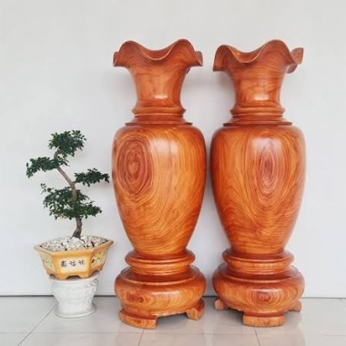 Thanh Lý Cặp Lục Bình Gỗ Hương Đỏ