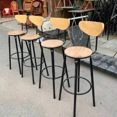 Thanh Lý  Ghế Bar, Cafe Chân Sắt Mặt Gỗ